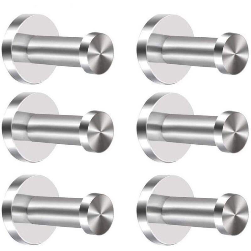 [niemals Verwendet] 6-teiliges Set Wandhaken Aus Edelstahl, Gebürstete Oberfläche, Kleiderhaken, Bademantelhaken, Handtuchhaken, Badezimmerhaken Für Bademäntel Und Handtücher