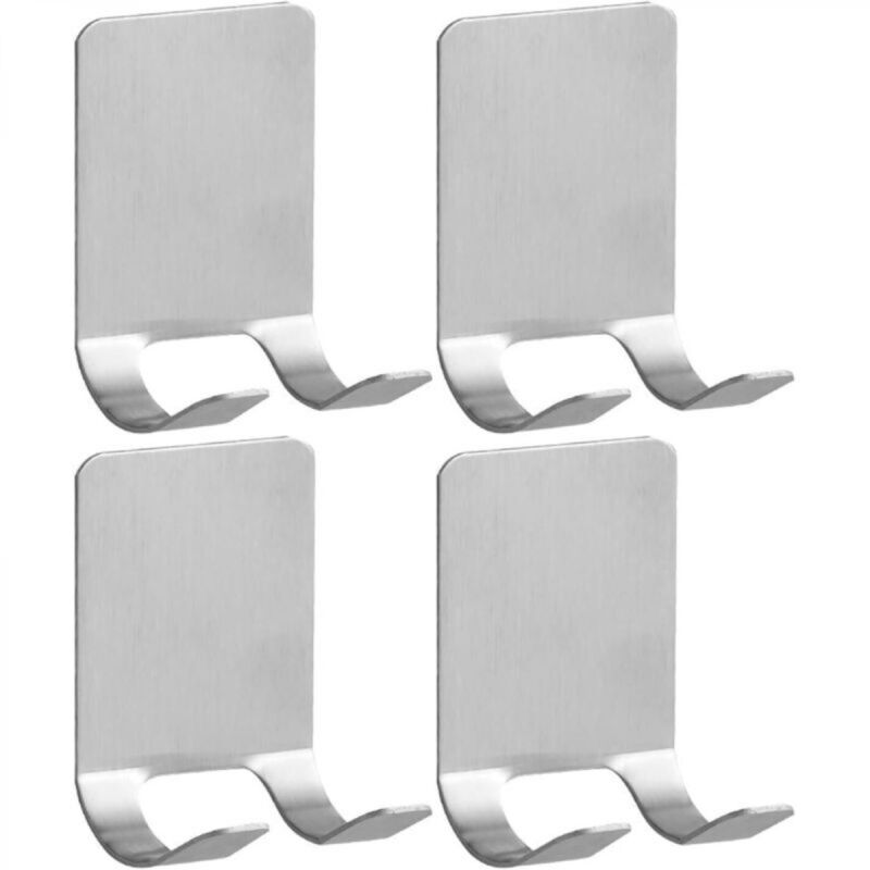 [niemals Verwendet] Rasierklingen-duschablagehaken, 4 Stück, Edelstahl-klebehaken, Handtuchhalter Für Bad Und Küche, Kein Bohren Erforderlich, Silber
