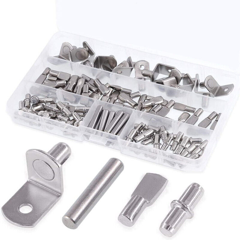 [niemals Verwendet] Set Mit 120 Regalwinkeln In 4 Ausführungen Für Schränke, Möbel Und Regale, Vernickelt, Versilbert