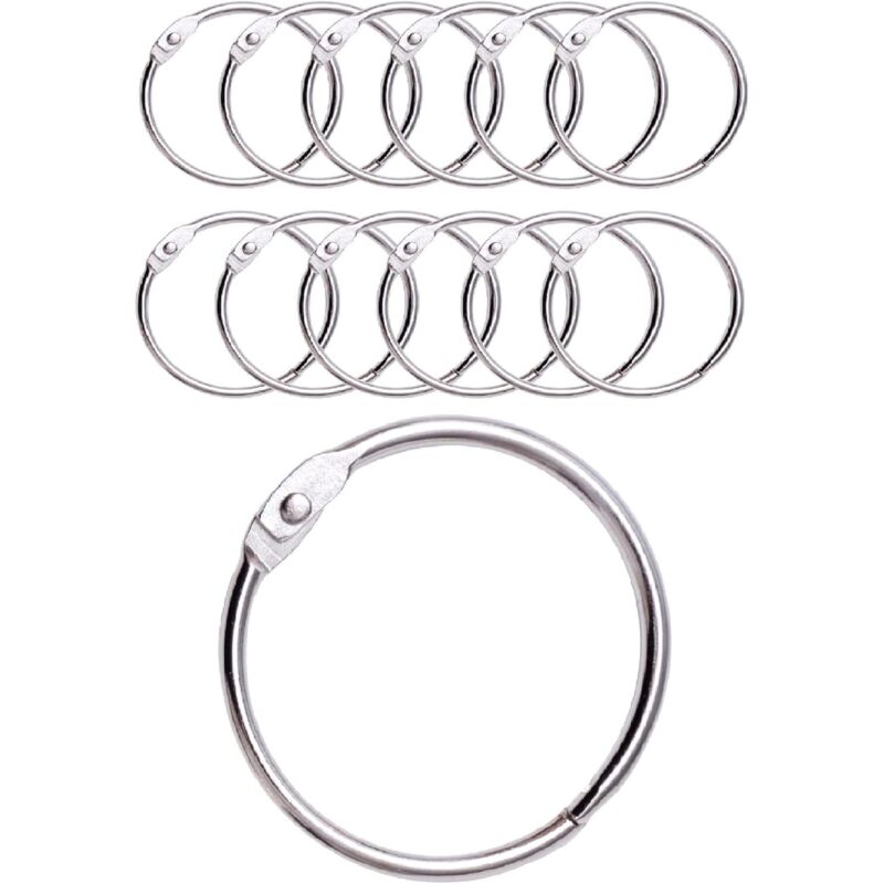 [niemals Verwendet] 12 Duschvorhangringe Mit Metallhaken – 50 Mm Öffnung, Runde Ringe Für Vorhänge, Badezimmer, Haushalt, Aktenschränke