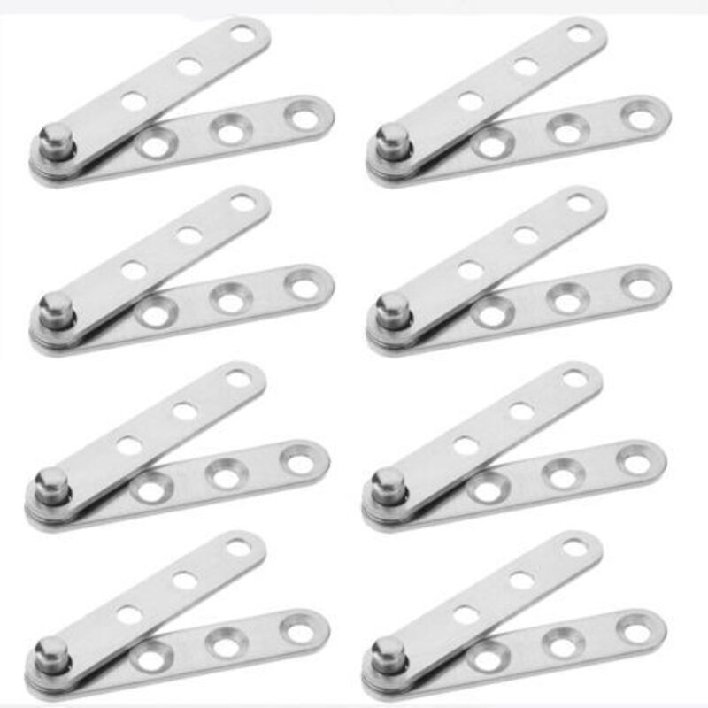 [niemals Verwendet] Set Mit 8 Drehtürbändern, 90°-drehung, Verdeckte Türbänder, 60 X 11 Mm, Silberfarbenes Edelstahlband Für Holz- Und Schranktüren