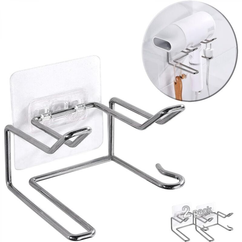 [niemals Verwendet] Set Mit 2 Wandhalterungen Für Haartrockner, Selbstklebend Und Wasserdicht, Für Bürsten, Lockenstäbe Und Glätteisen