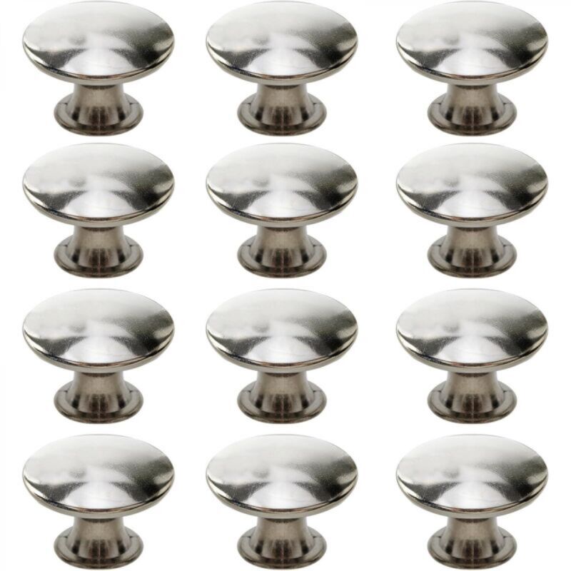 [niemals Verwendet] Set Mit 12 Küchenschrankknöpfen, Runde Vintage-schubladengriffe, Kleine Türknöpfe Aus Metall, 30 X 21 Mm, Silberfarben