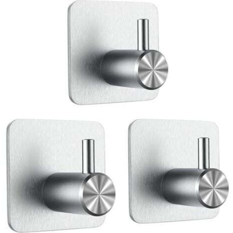 [niemals Verwendet] 3-teiliges Set 3m-klebehaken, Wandhaken Fürs Badezimmer, Kein Bohren Erforderlich, Küchenhandtuchhalter Aus Edelstahl, Silber