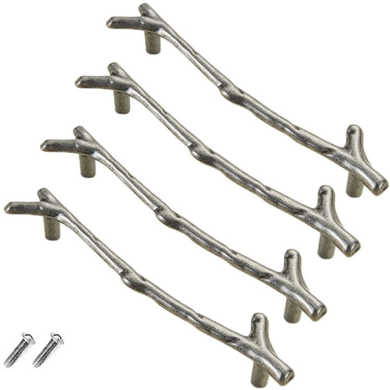 [niemals Verwendet] Set Mit 4 Vintage-schubladenknöpfen Aus Zinklegierung Für Schrank, Schublade, Landhausstil, Cottage (128 Mm, Silber)
