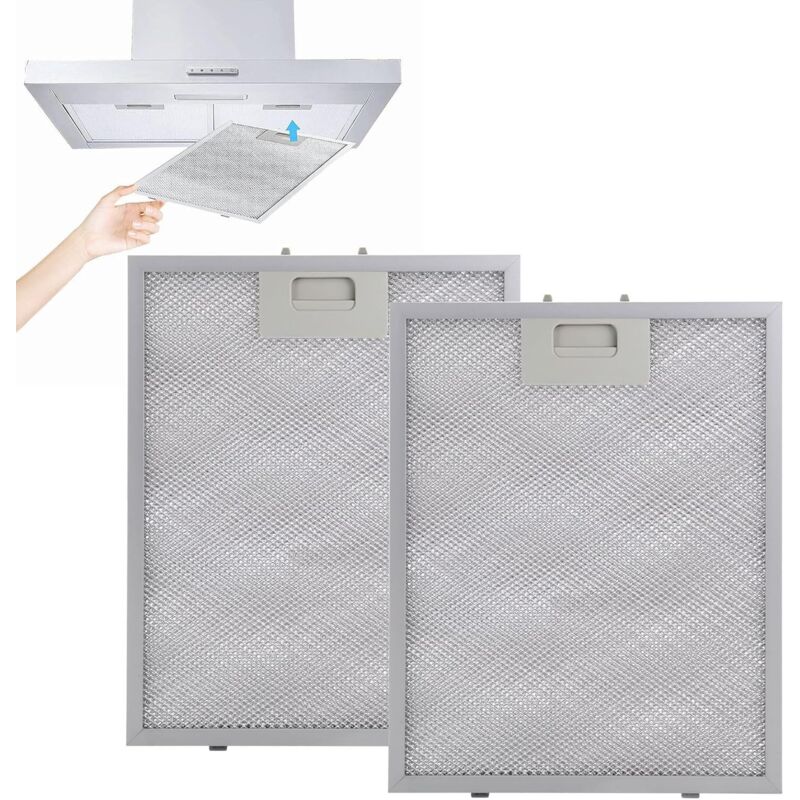 [niemals Verwendet] 2-teiliger Metallfettfilter Für Dunstabzugshauben, 320 X 260 Mm Aluminiumfilter, Waschbarer Fettfilter – Silber