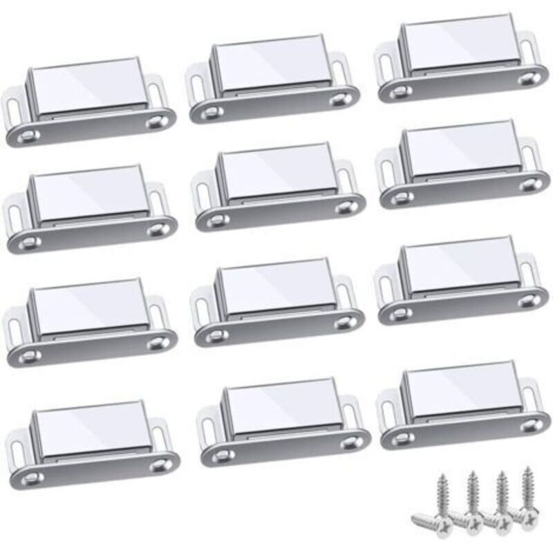 [niemals Verwendet] Magnetverschlüsse, 12 Stück, Stark Und Robust, Bis Zu 6 Kg, Für Schubladen, Duschtüren, Kleiderschränke, Schränke, Regale Und Möbel (45 Mm – 12 Stück) –