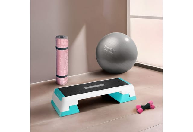 As007 Weiß/mintfarbenes Step-brett Für Aerobic Hms Premium