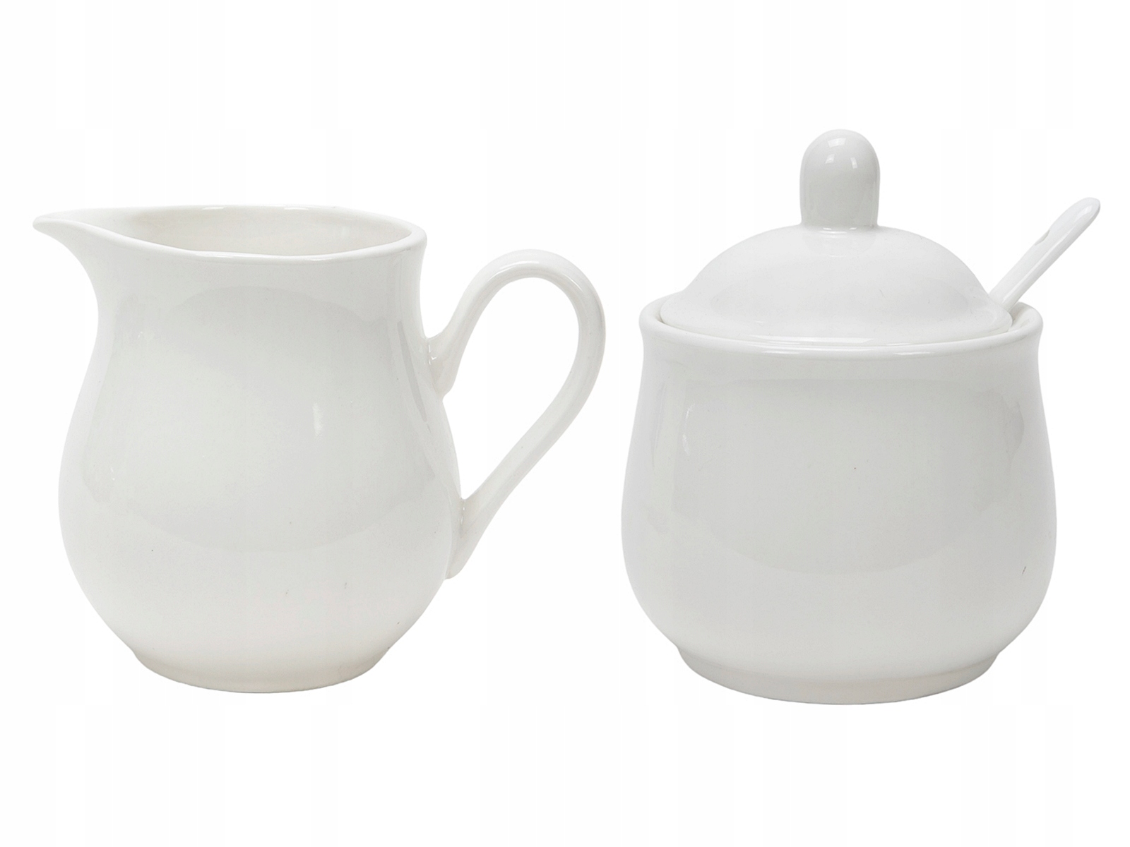 Zuckerdose Und Milchkännchen, 280 Ml, Weißes Porzellan-set