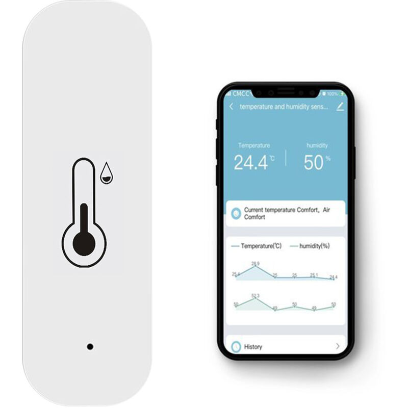 [niemals Verwendet] Tuya Wlan-innenthermometer – Vernetztes Hygrometer Mit Alarmfunktion, Fernüberwachung Per Smartphone, Präzise Und Komfortabel