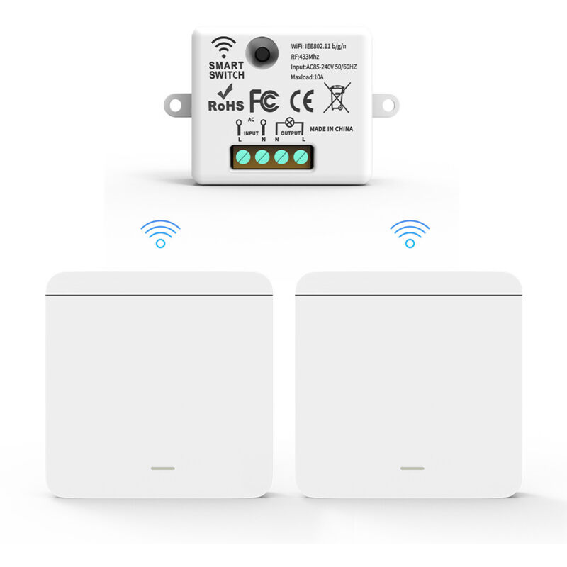 [niemals Verwendet] Ac85-265v Funkschalter, Funkfernbedienungsschalter, Keine Verkabelung Erforderlich, Ein Schalter + Zwei Controller