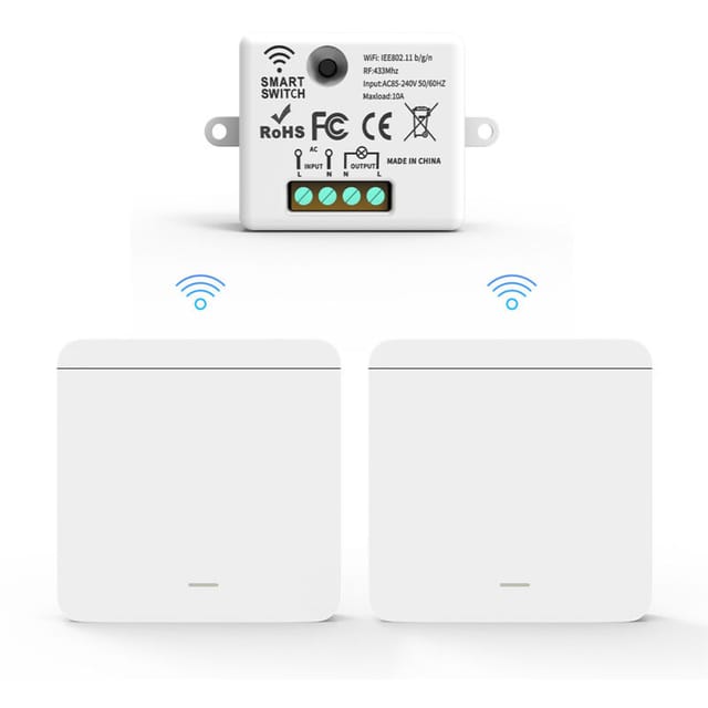[niemals Verwendet] Ac85-265v Funkschalter, Funkfernbedienungsschalter, Keine Verkabelung Erforderlich, Ein Schalter + Zwei Controller
