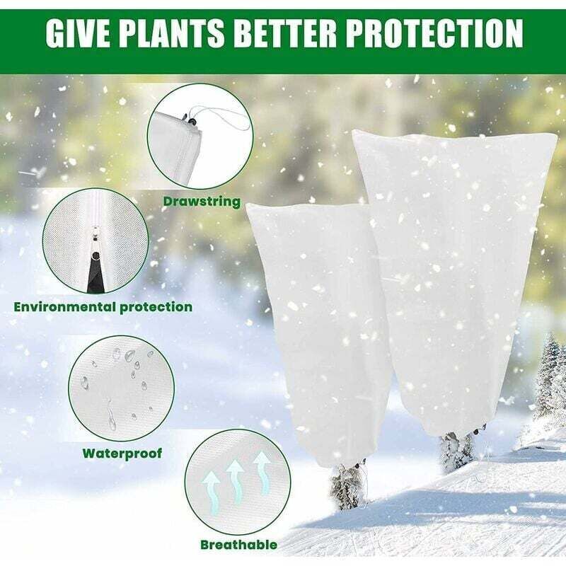 [niemals Verwendet] Winterliche Pflanzenabdeckung, Schutzhülle Für Pflanzen, Winterbaumabdeckung, Winterabdeckung Mit Reißverschluss, Winterbeutel Für Tomatenpflanzen Im Garten, Vliesstoff, (140×200cm