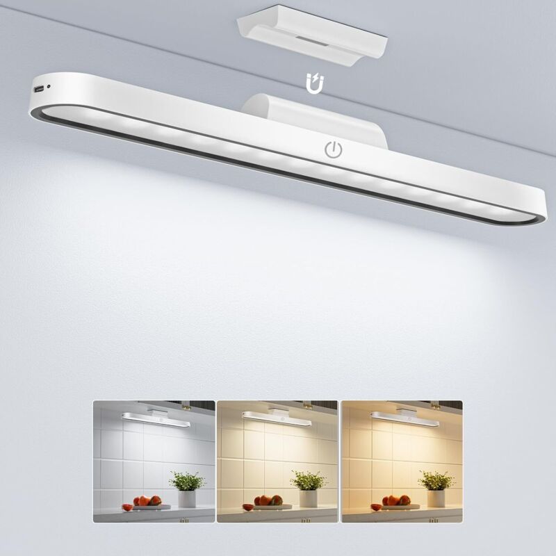 [niemals Verwendet] Stück Dimmbare Schrankleuchte Mit Wiederaufladbarer Led-lampe, Magnetischem Nachtlicht Und Dreistufiger Farbtemperaturregelung – Weiß