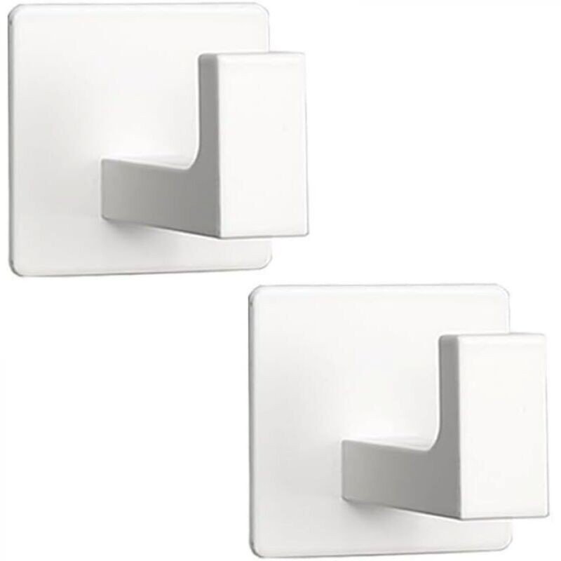 [niemals Verwendet] Set Mit 2 Wandhaken Aus Edelstahl 304 Für Handtücher, Kleidung, Schwämme, Bademäntel, Aufkleber (kein Bohren Erforderlich), Für Badezimmer, Küche, Hotel, Garage (weiß)