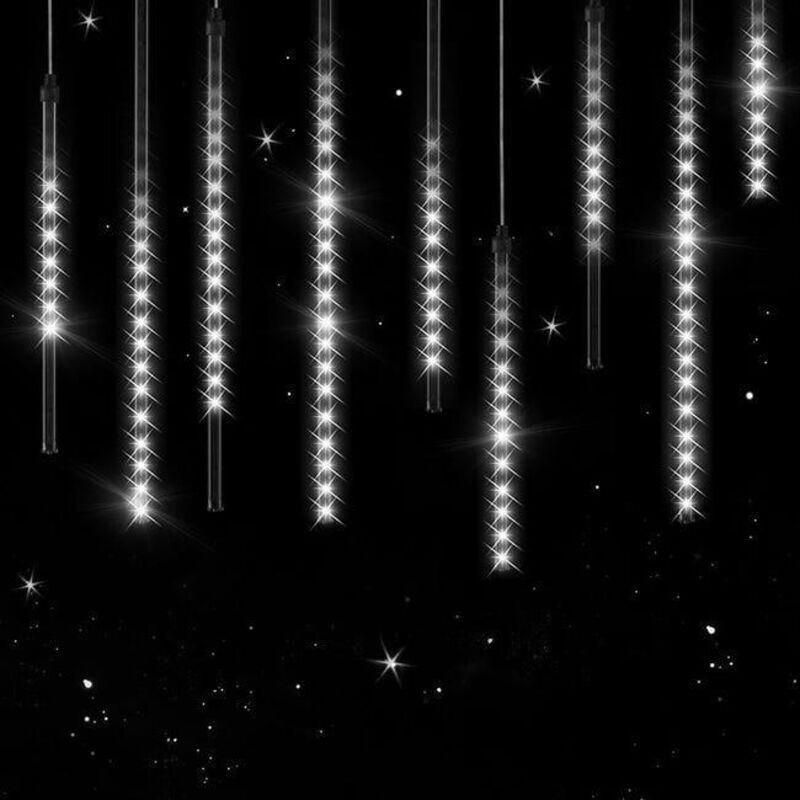 [niemals Verwendet] 8,6 M Lange Led-lichterkette Mit 480 Leds, Meteoritenschauer-, Diamanttropfen- Und Stalaktiten-effekt, Schutzart Ip44, Für Innen Und Außen, Weihnachten – Verschiedene Designs, Weiß