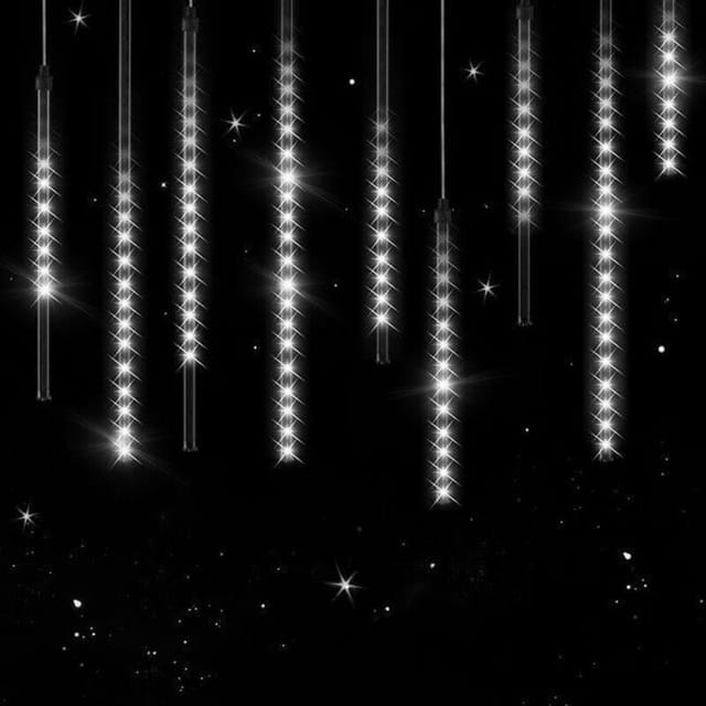 [niemals Verwendet] 8,6 M Lange Led-lichterkette Mit 480 Leds, Meteoritenschauer-, Diamanttropfen- Und Stalaktiten-effekt, Schutzart Ip44, Für Innen Und Außen, Weihnachten – Verschiedene Designs, Weiß