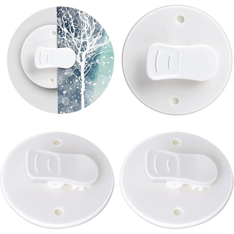 [niemals Verwendet] 4-teiliges Spritzschutz-clip-set, Selbstklebende Vorhangclips, Selbstklebende Duschvorhangclips, Kein Bohren Erforderlich, Duschvorhangclips Für Hängende Duschen