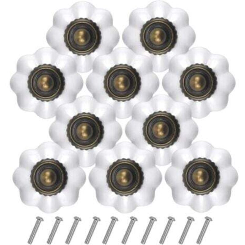 [niemals Verwendet] 10 Stück Vintage-schubladenknöpfe Aus Bronze, 30 Mm Weiße Schubladengriffe, Runde Möbelknöpfe, Türknöpfe Für Kinderzimmer, Möbelgriffe Für Schränke, Kleiderschränke Und Küchenmöbel