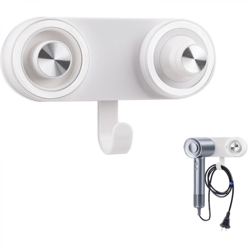 [niemals Verwendet] Wandmontierter Haartrocknerhalter, Magnetischer Hochgeschwindigkeitshalter Mit Magnetischer Düse, Für Badezimmer Und Hotels (weiß)