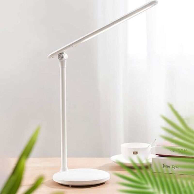 [niemals Verwendet] Stufenlos Dimmbare Smart-schreibtischlampe, Faltbare Leselampe Für Studentenwohnheime, Wiederaufladbar, Zum Schutz Der Augen Von Studenten, Weiß