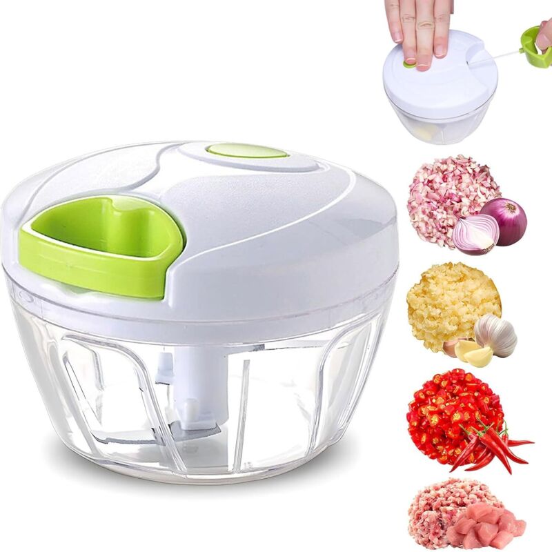 [niemals Verwendet] Manueller Zerkleinerer Für Gemüse, Knoblauch Und Zwiebeln – Auch Für Obst, Nüsse Und Kräuter Geeignet – Weiß