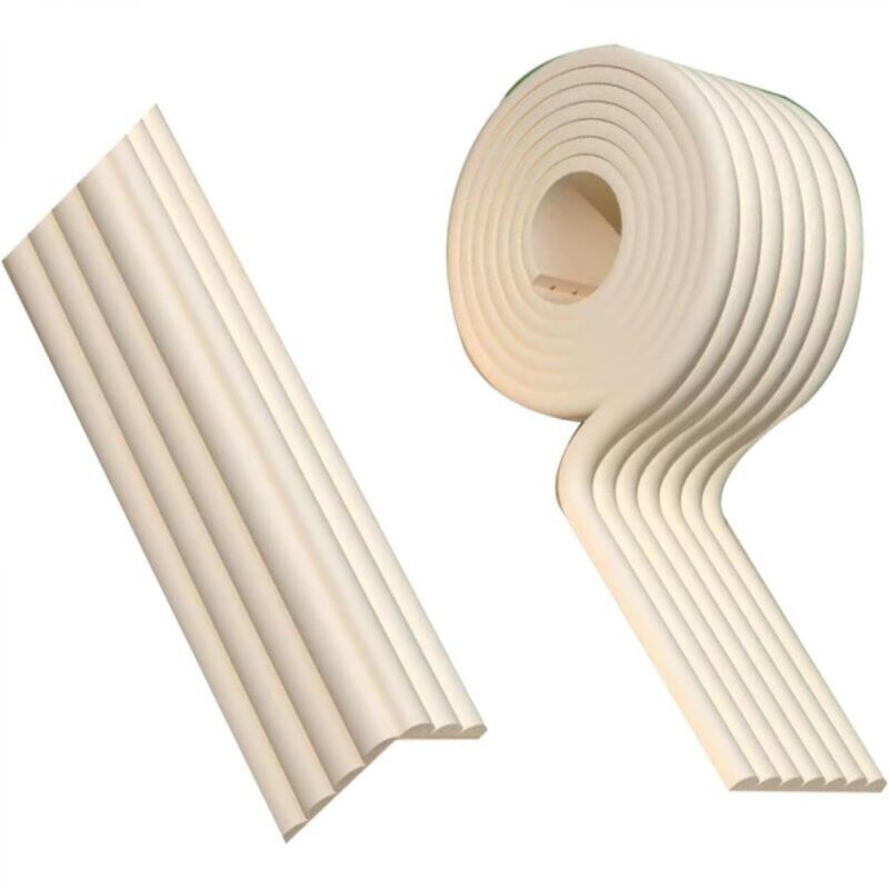 [niemals Verwendet] Eckenschutz, Kantenschutzleisten, Möbeleckenpolster Aus Strapazierfähigem, Weichem Schaumstoff (weiß, 8 Cm Breit X 2 M Lang).