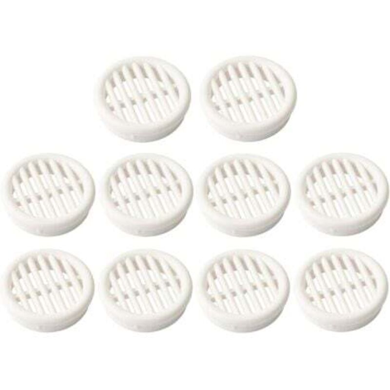 [niemals Verwendet] 10 Runde Kunststoff-lüftungsgitter, 39,5 Mm Einbaudurchmesser, 11 Mm Höhe, Schutzabdeckung Für Decke/wand/türrahmen, Weiß