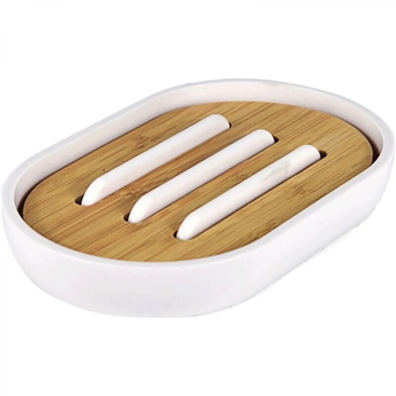 [niemals Verwendet] Natürlicher Seifenbehälter, Seifenschalenhalter, Duschablageständer, Aufbewahrungsbox, Etui Mit Deckel Für Das Badezimmer (farbe: Weiß)