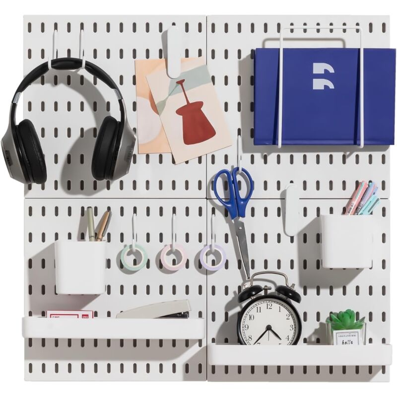[niemals Verwendet] Kombinationsset Aus Lochplatten Und Modularem Aufhängezubehör Für Wandorganisation, Bastelorganisation, Dekorationspräsentation Und Schlafzimmeraufbewahrung