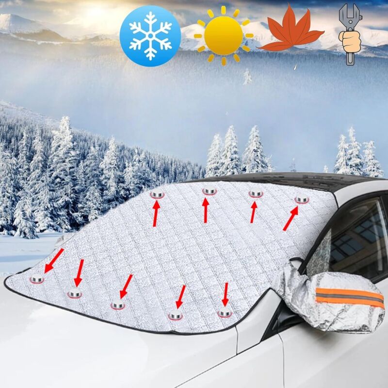 [niemals Verwendet] Universelle Auto-windschutzscheibenabdeckung, Schutz Vor Frost Und Schnee, Uv-strahlung, Staub Und Regen (183 X 116 Cm)