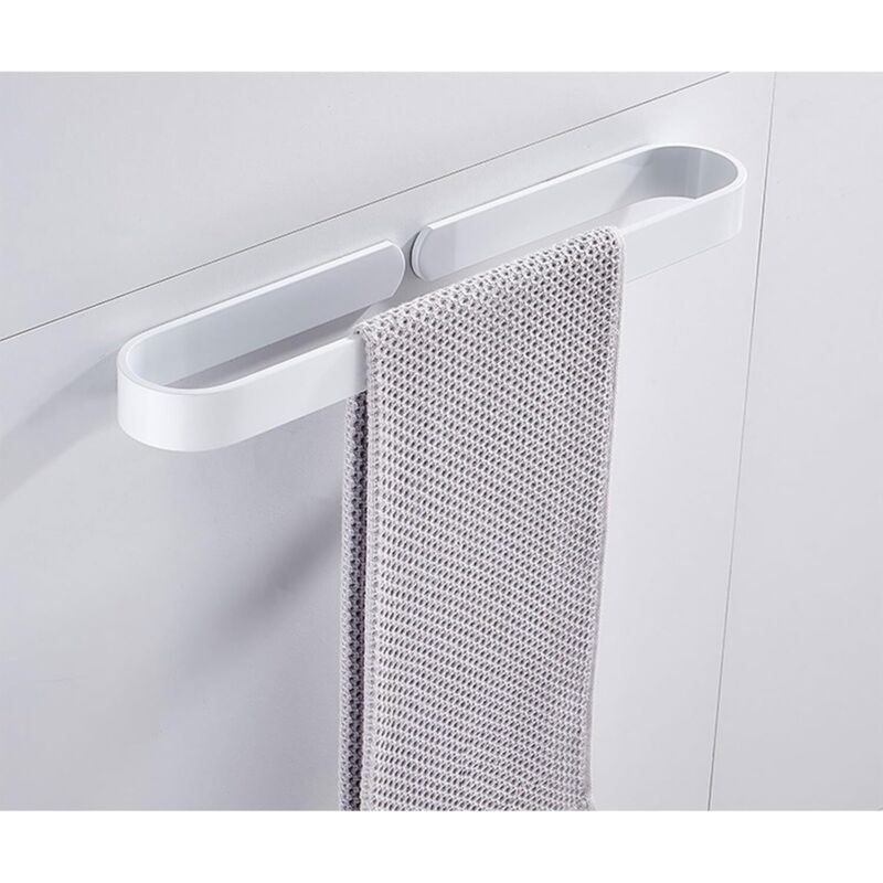 [niemals Verwendet] Selbstklebender, Wandmontierter Handtuchhalter Aus Aluminium Für Badezimmer, Ideal Für Küche Oder Bad, Weiß, 30 Cm
