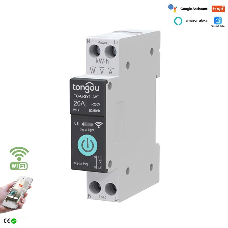 [niemals Verwendet] 20a Wlan-smart-schalter Für Alexa, Google Assistant, App-fernsteuerung, Wlan-leistungsschalter Mit Messung, Sprachsteuerung Und Timer