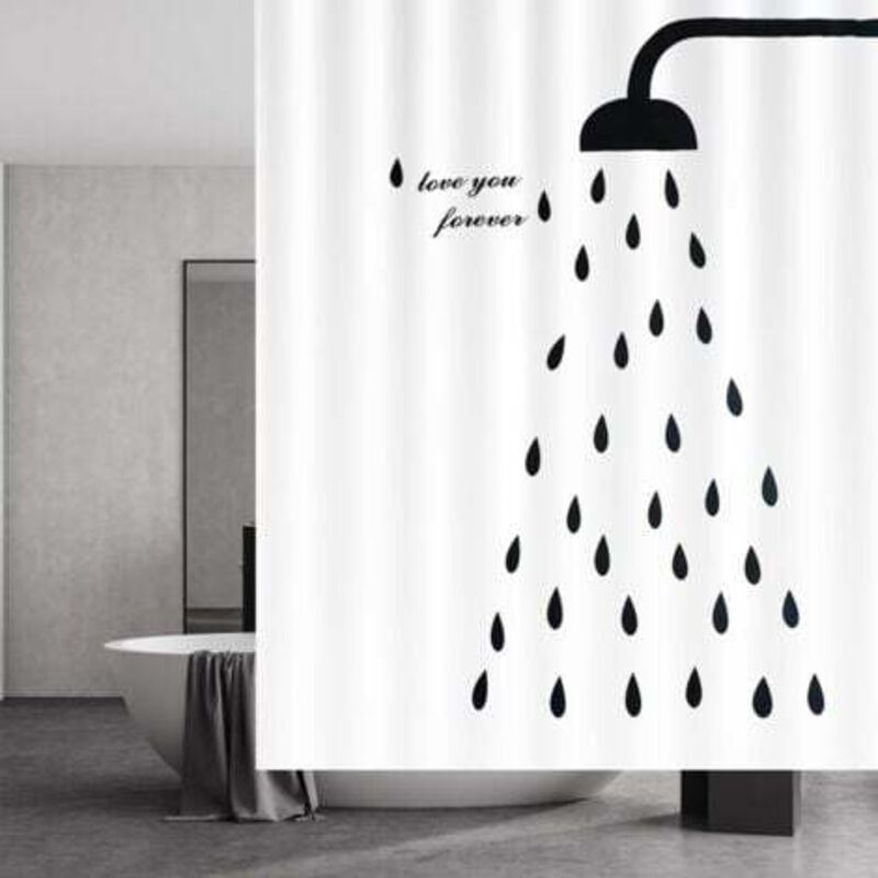 [niemals Verwendet] Duschvorhang 180 X 200 Cm, Schnelltrocknend, Schimmelresistent, Wasserdicht Und Waschbar, Badezimmeraccessoire Mit 11 Haken