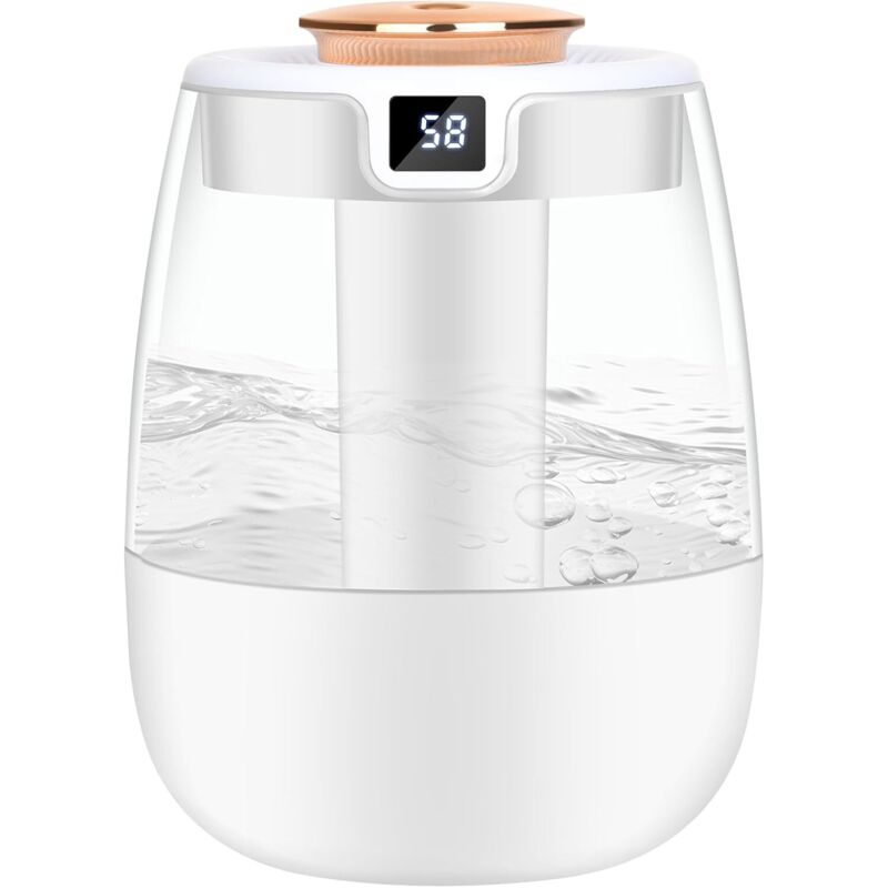 [niemals Verwendet] Luftbefeuchter, 2-liter-luftbefeuchter Für Schlafzimmer Mit Intelligenter Feuchtigkeitsanzeige, Ultraleise (20 Db), 20 Stunden Laufzeit, Automatische Abschaltung