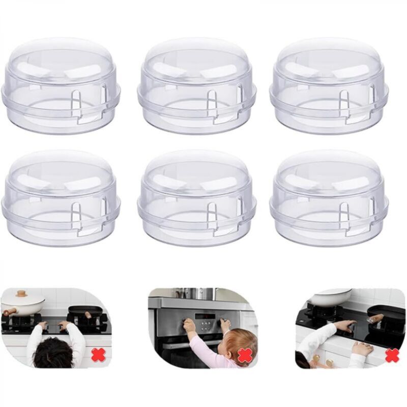 [niemals Verwendet] Set Mit 6 Kindersicherungen Für Herdknöpfe, Babyschutz (weiß)