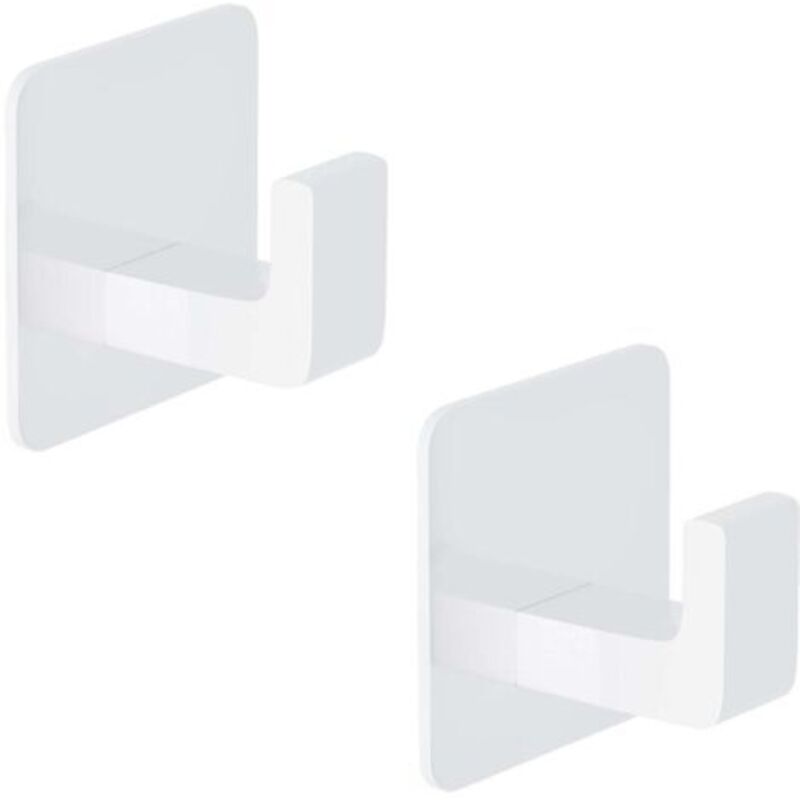 [niemals Verwendet] Wandhandtuchhaken Aus Metall, Aluminiumhaken, Selbstklebender Kleiderhaken Ohne Bohren, Küchenhaken, 2er-pack, Weiß