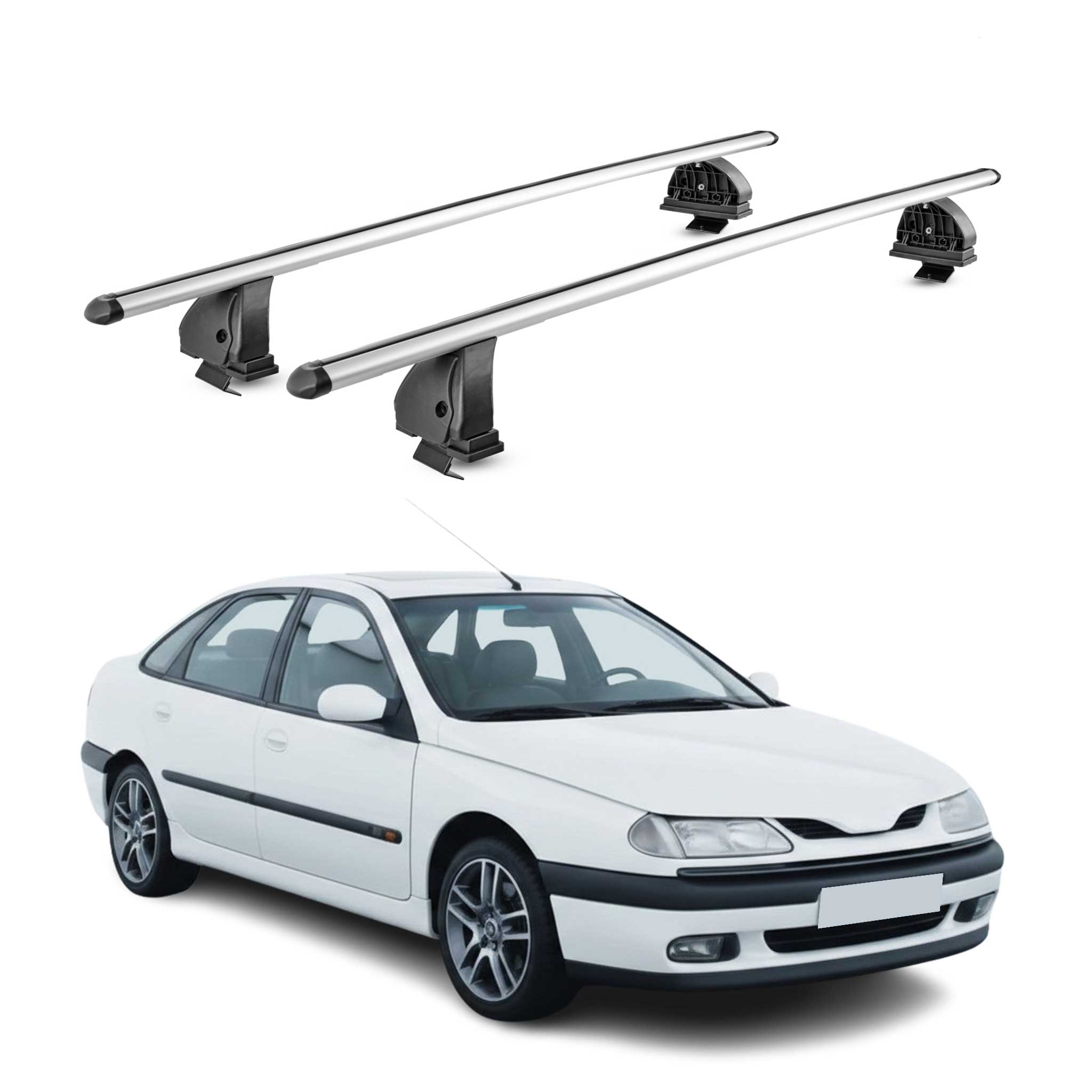 Omac Aluminium Dachträger Querträger Für Renault Laguna I 1994-2001 – Tüv / Din 75302:2019 – Abschließbar – T-nut – Max. 75 Kg – 2 Stangen – Silber