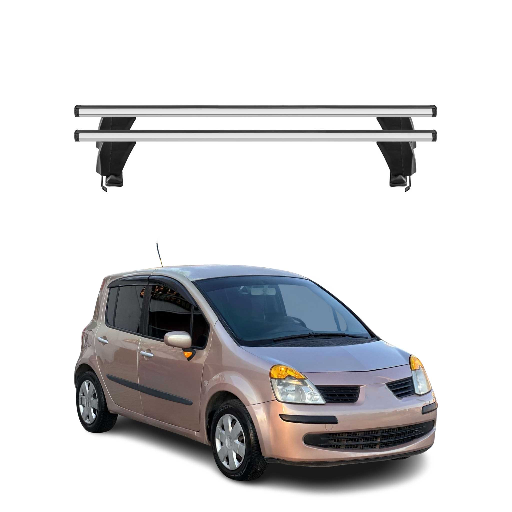 Omac Dachträger Querträger Alu Für Renault Modus 2004-2013 – Abschließbar – T-nut – City-crash-getestet – Max. 50 Kg Silber