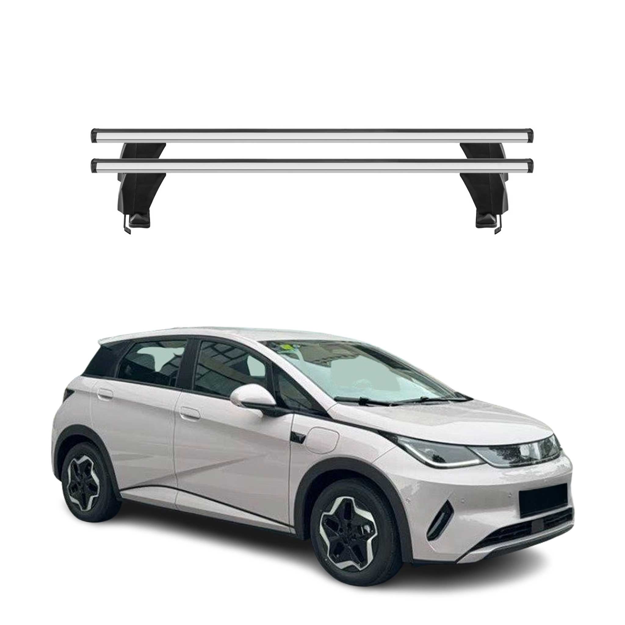 Omac Dachträger Querträger Alu Für Byd Dolphin 2023-2026 – Abschließbar – T-nut – City-crash-getestet – Max. 50 Kg Silber