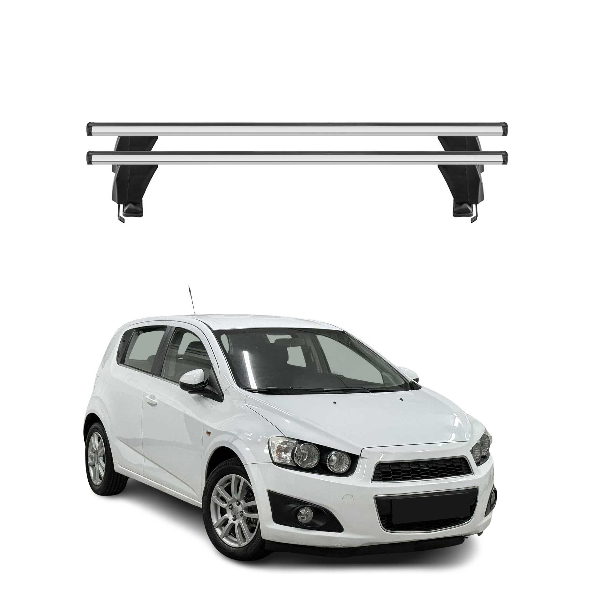 Omac Dachträger Querträger Alu Für Chevrolet Aveo T300 2012-2016 – Abschließbar – T-nut – City-crash-getestet – Max. 50 Kg Silber