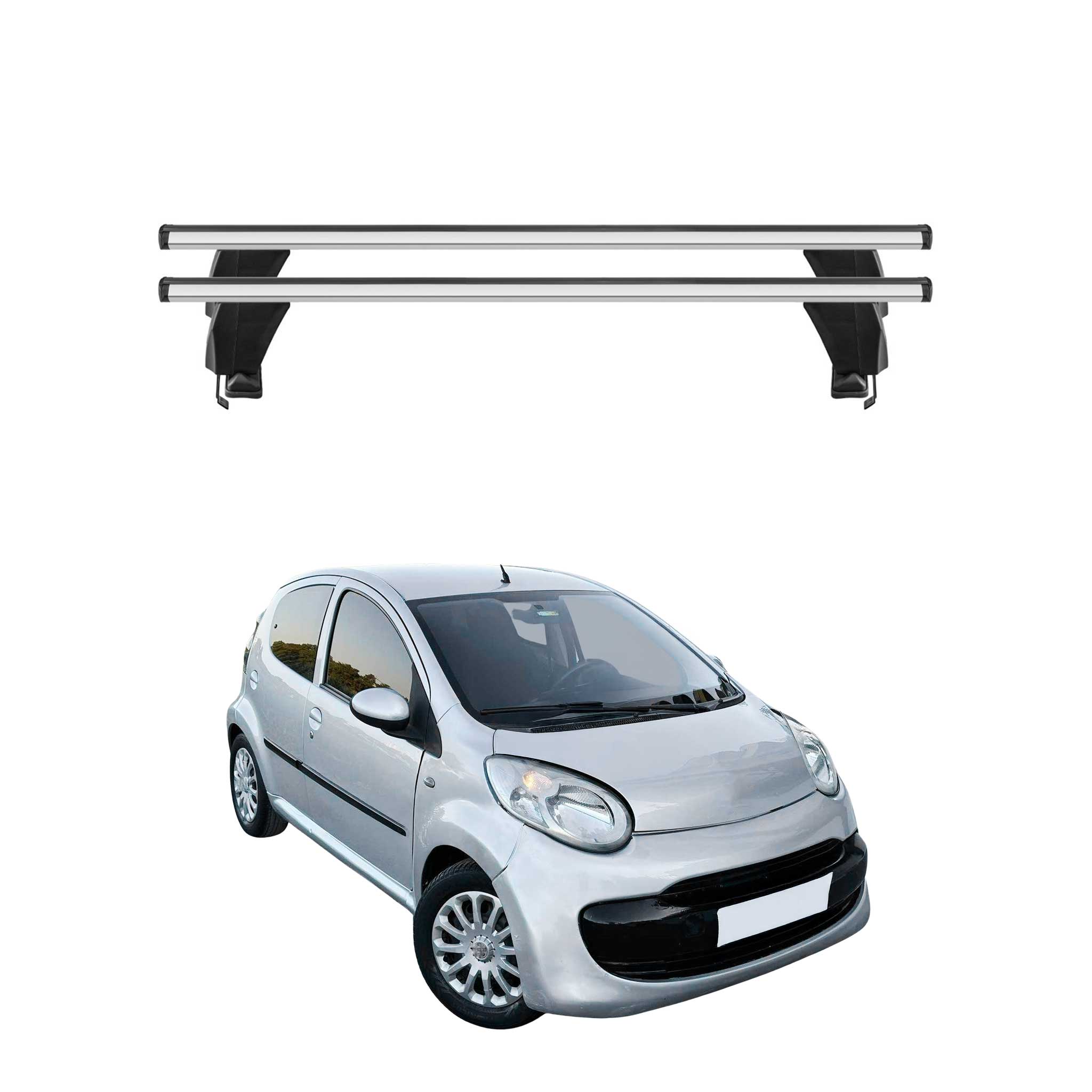 Omac Dachträger Querträger Alu Für Citroen C1 2005-2022 – Abschließbar – T-nut – City-crash-getestet – Max. 50 Kg Silber