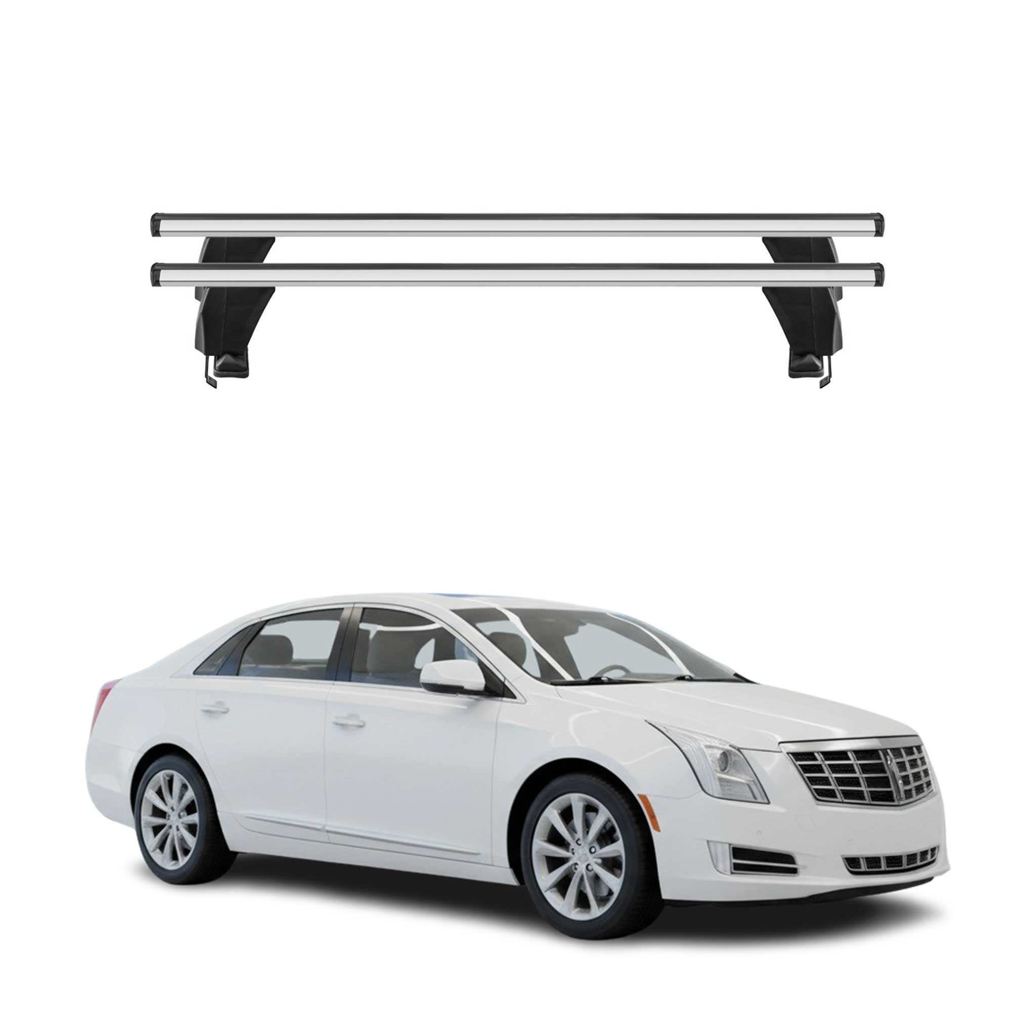 Omac Dachträger Querträger Alu Für Cadillac Xts 2013-2019 – Abschließbar – T-nut – City-crash-getestet – Max. 50 Kg Silber