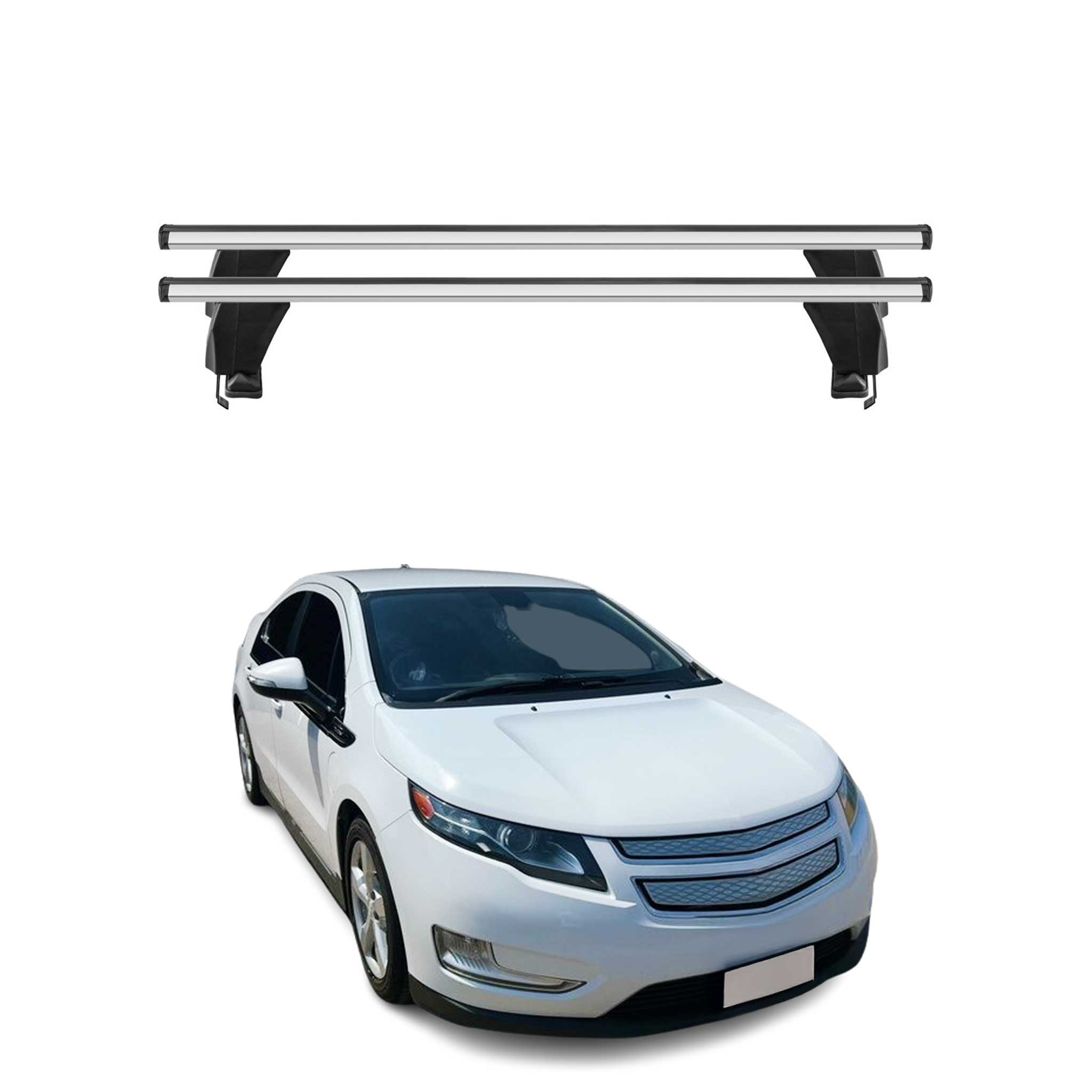 Omac Dachträger Querträger Alu Für Chevrolet Volt 2010-2015 – Abschließbar – T-nut – City-crash-getestet – Max. 50 Kg Silber