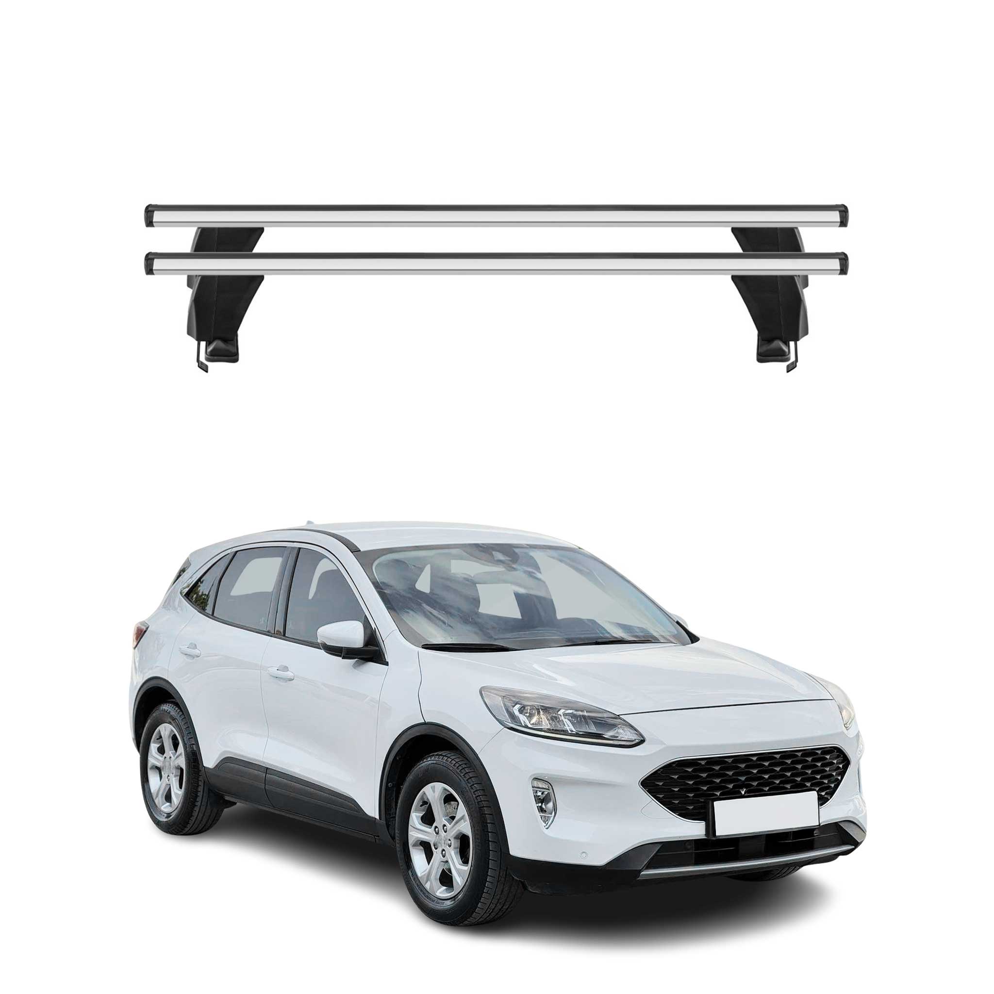Omac Dachträger Querträger Alu Für Ford Kuga Iii 2019-2026 – Abschließbar – T-nut – City-crash-getestet – Max. 50 Kg Silber