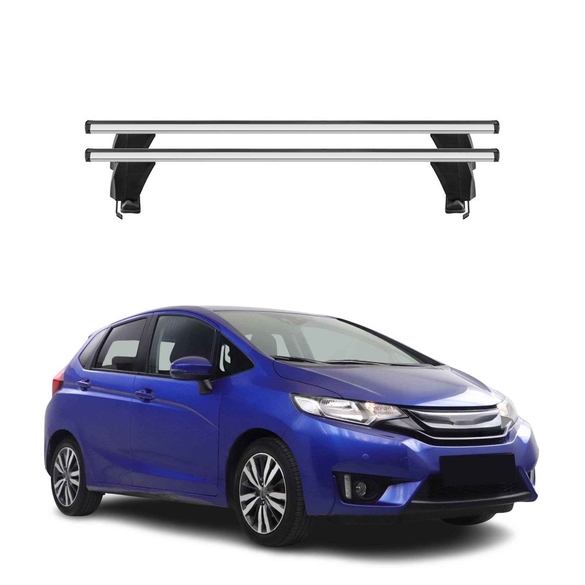 Omac Dachträger Querträger Alu Für Honda Jazz Iv 2020-2026 – Abschließbar – T-nut – City-crash-getestet – Max. 50 Kg Silber
