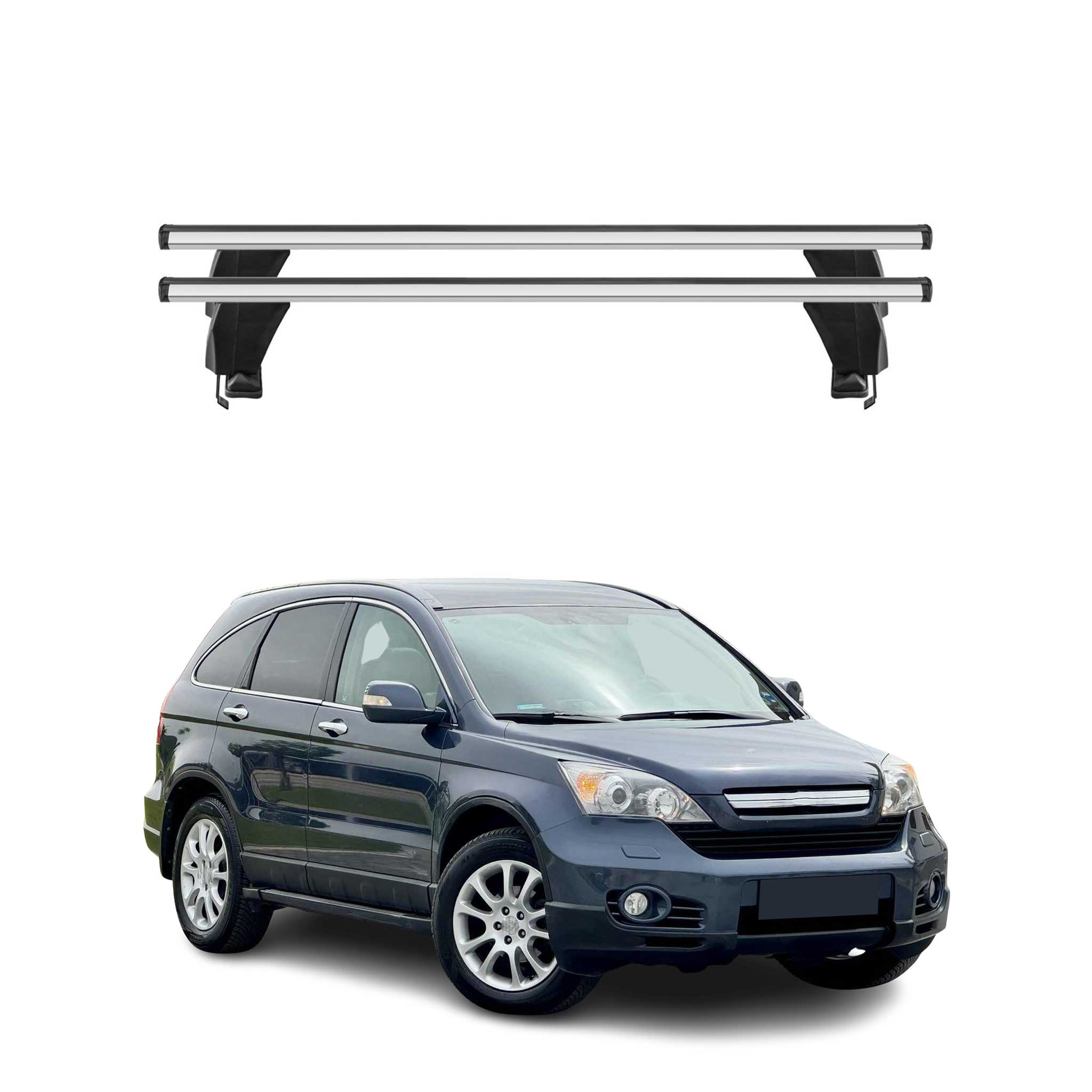 Omac Dachträger Querträger Alu Für Honda Cr-v Iii 2007-2012 – Abschließbar – T-nut – City-crash-getestet – Max. 50 Kg Silber