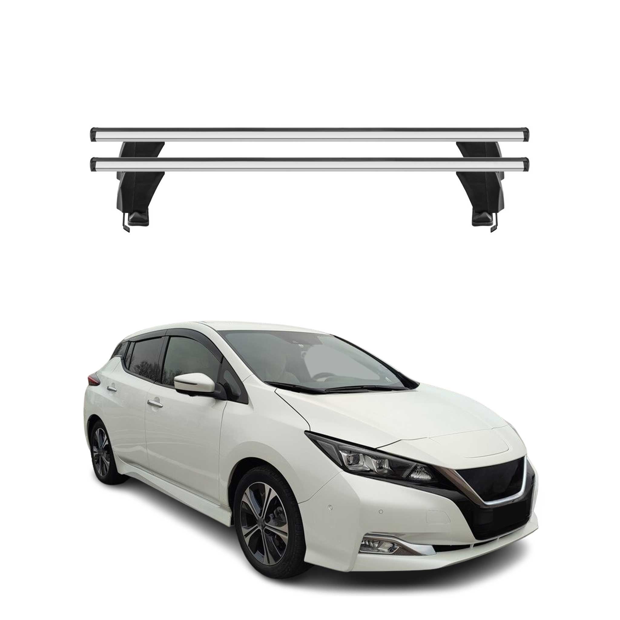 Omac Dachträger Querträger Alu Für Nissan Leaf Ii 2018-2025 – Abschließbar – T-nut – City-crash-getestet – Max. 50 Kg Silber