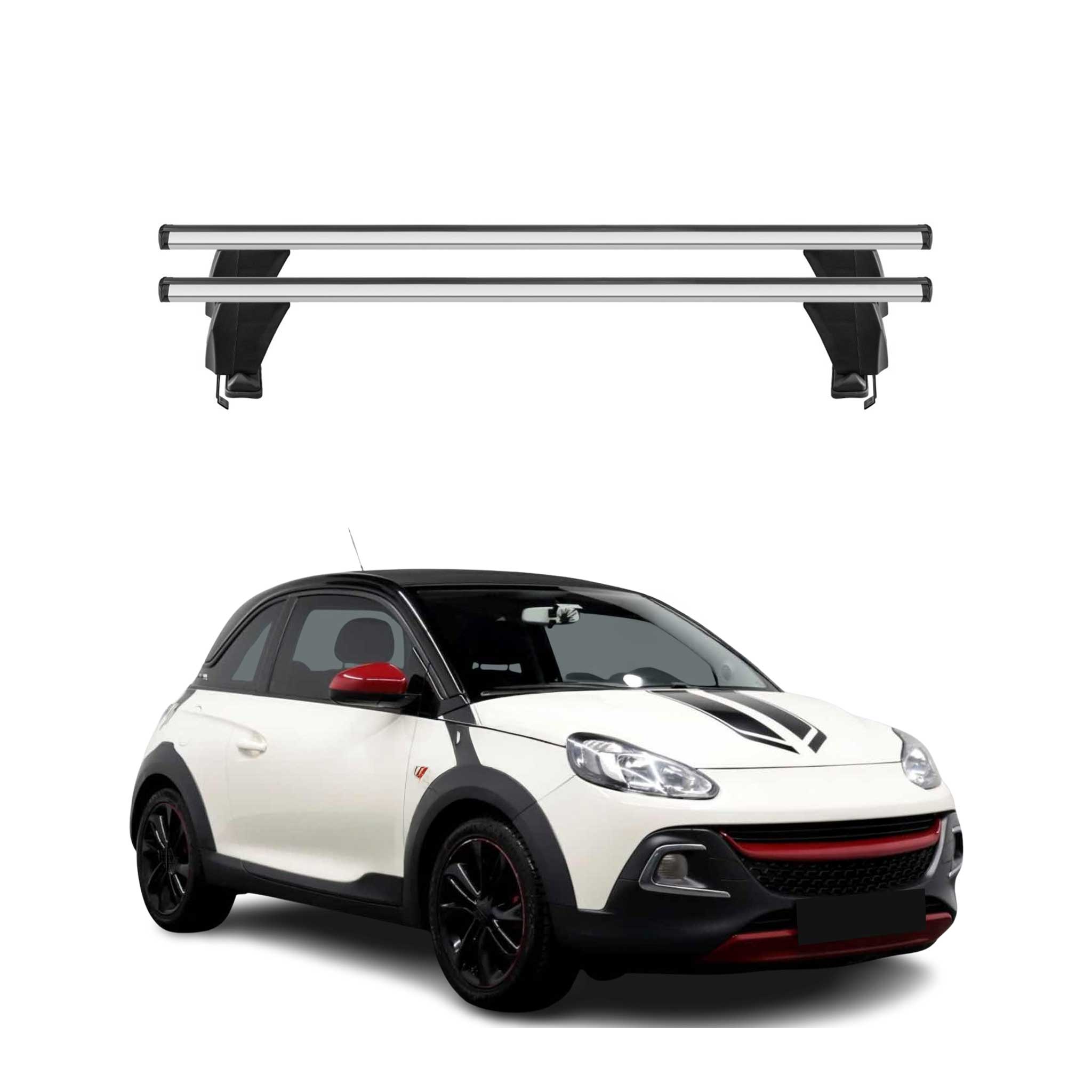 Omac Dachträger Querträger Alu Für Opel Adam 2013-2019 – Abschließbar – T-nut – City-crash-getestet – Max. 50 Kg Silber