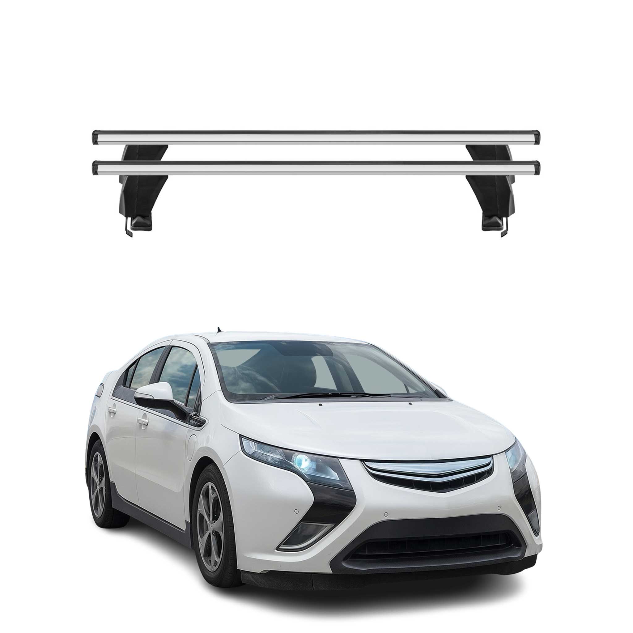 Omac Dachträger Querträger Alu Für Opel Ampera 2011-2015 – Abschließbar – T-nut – City-crash-getestet – Max. 50 Kg Silber
